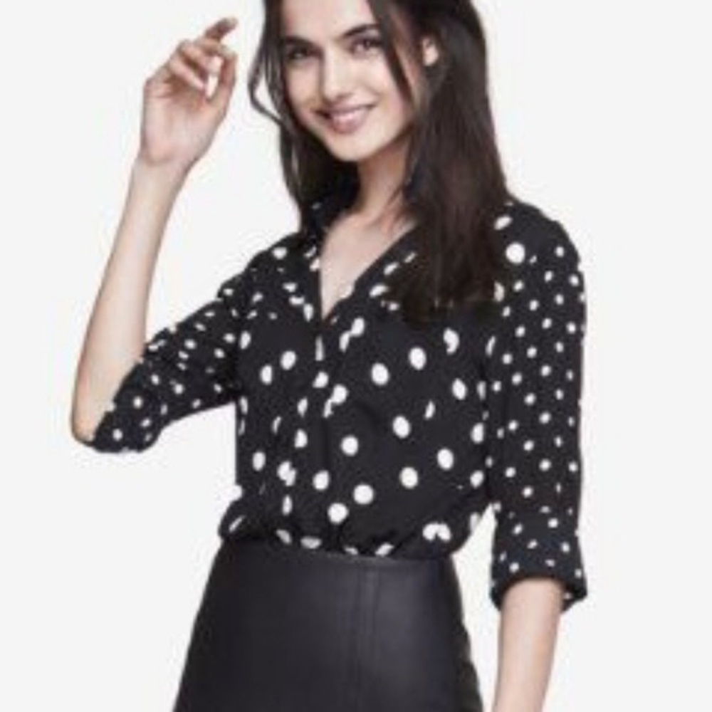 Express Portofino Shirt, black with white dots